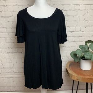 Cable & Gauge Flutter Sleeve Top